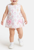 Baby Girl Top & Bloomers Set Hot Air Balloon - Baby Pink