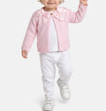 Baby Girl Cardigan with 2 Big Bows - Baby Pink