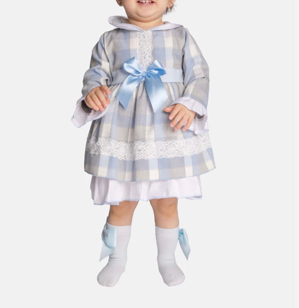 Baby Girl Antonia Tartan Dress - Blue