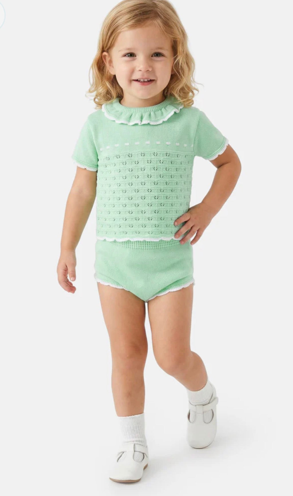 Baby Girl Sia 2-piece Spanish Knitted Set - Mint Green