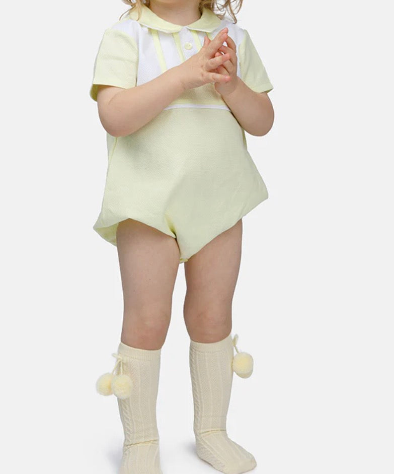 Baby Boy Akim Spanish Romper - Lemon Yellow