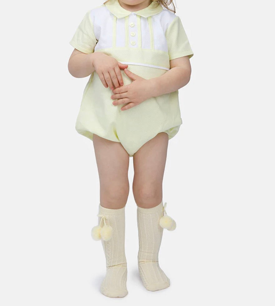 Baby Boy Akim Spanish Romper - Lemon Yellow
