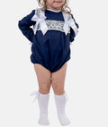 Baby Girl Gloria Collection Spanish Romper - Navy Blue