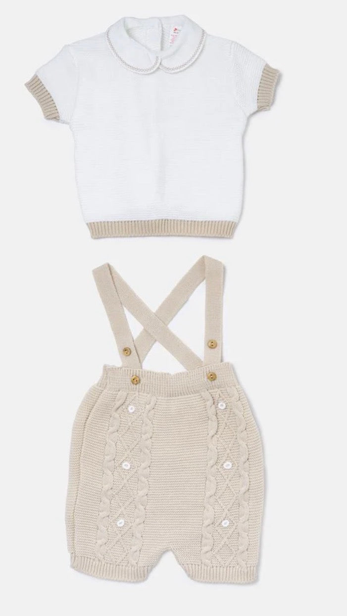 Baby Boy 2-piece Spanish Knitted Set - Beige