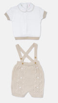 Baby Boy 2-piece Spanish Knitted Set - Beige