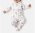 Velour Baby Grow with Embroidered Letter "B" Hot Air Balloon