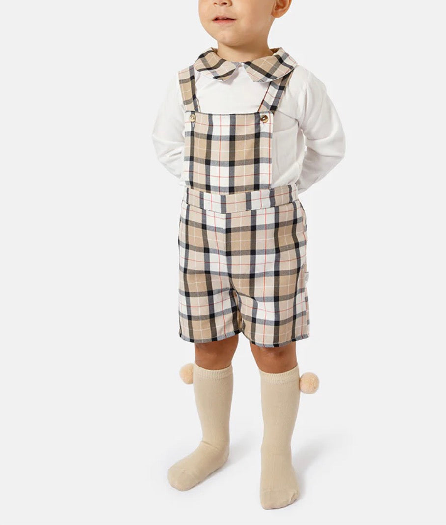 Baby Boy Sergio Collection 2-Piece Romper Set - Beige