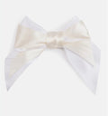 Baby Girl Satin Double Bow Hairclip - Cream & White
