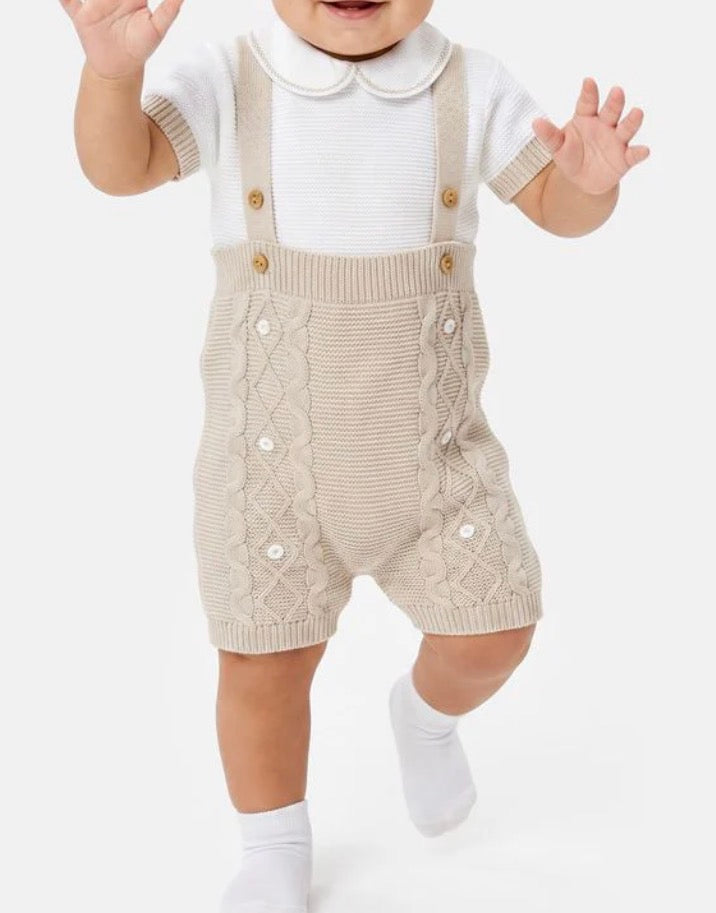 Baby Boy 2-piece Spanish Knitted Set - Beige