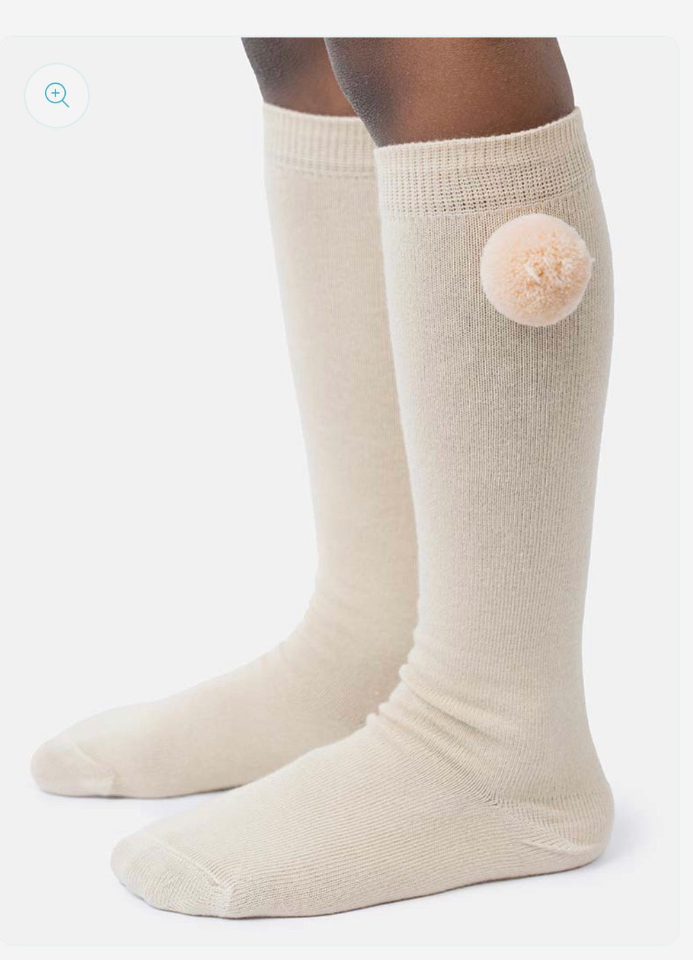 Baby Boy Vibrant Pom-pom Knee Socks - Beige