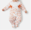 Baby Grow Safari Style with Satin Bows - Orange