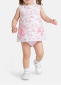 Baby Girl Top & Bloomers Set Safari Style - Baby Pink