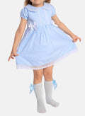 Baby Girl Spanish Dress with Bows-Baby Blue