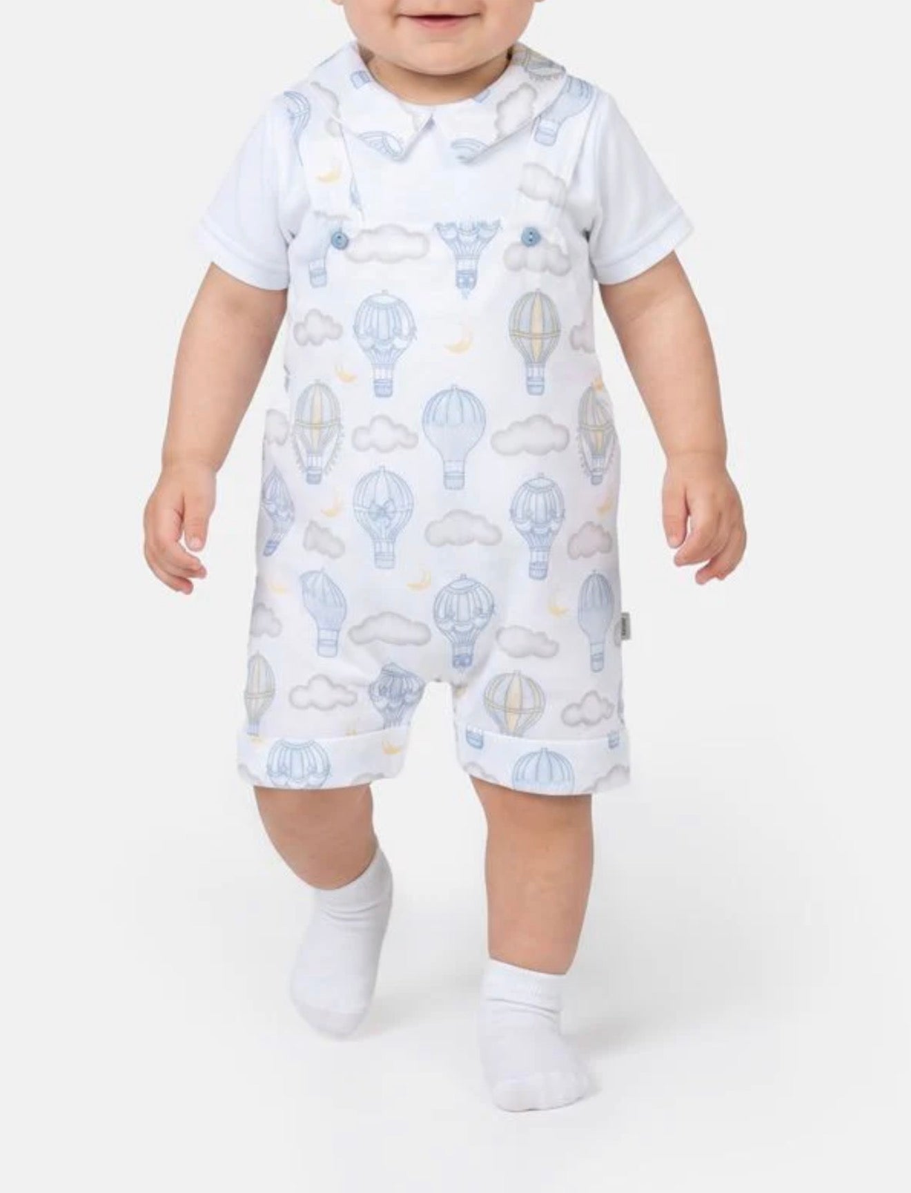 Baby Boy - Hot Air Balloon Romper Set - Blue