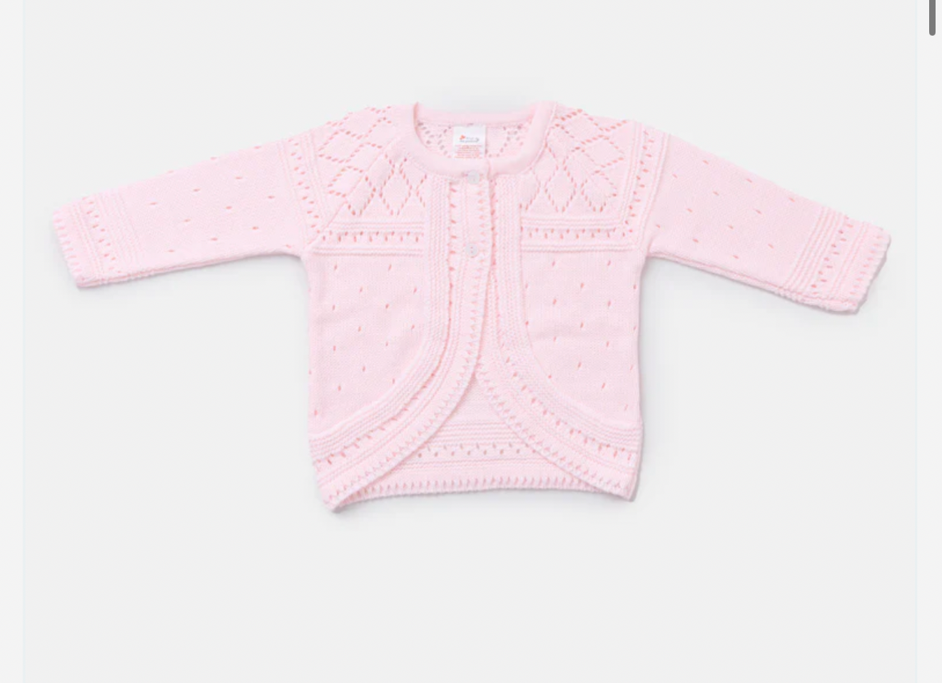 Baby Girl Diamond Knit Bolero - Pink