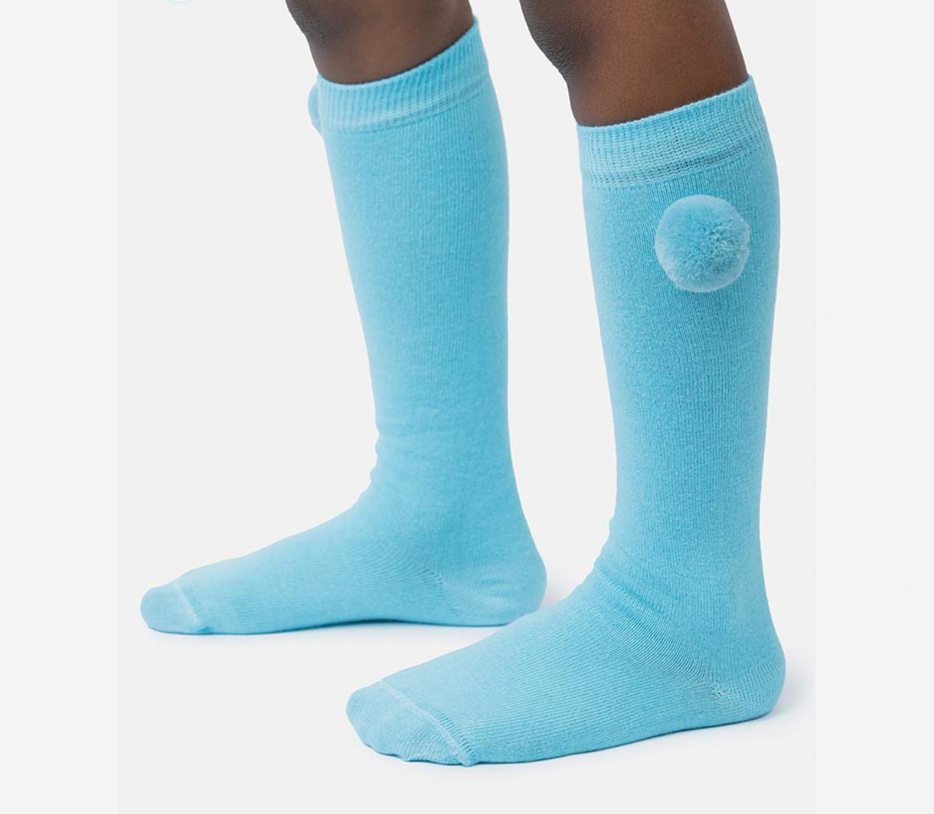 Baby Boy Vibrant Pom-pom Knee Socks - Sky Blue