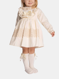 Baby Girl Lace Trim Dress - Ivory