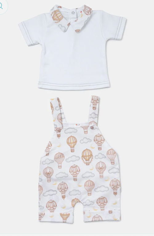 Baby Boy 2-piece Romper Set Hot Air Balloon - Beige